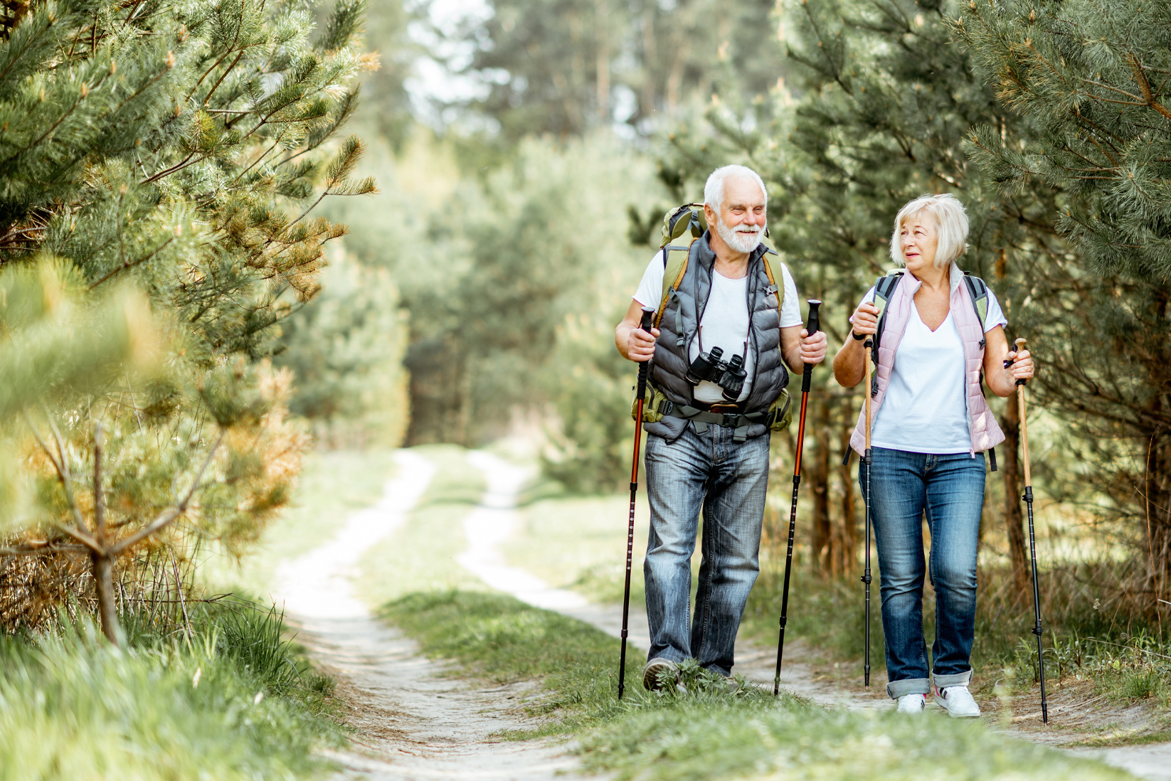 Older couple on a hike